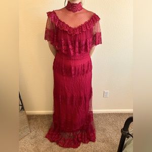Deep red Gunne Sax (type) dress